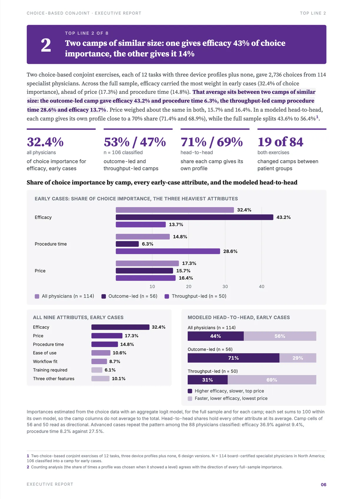 Report page: Choice-based conjoint